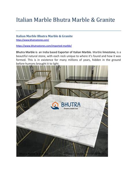 Italian Marble Bhutra Marble And Granite By Bhutra Stones Issuu