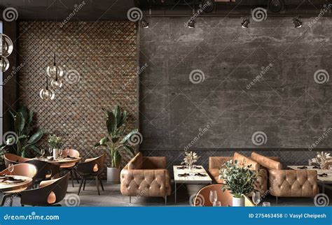 Vertical Green Wall in Modern Interior Design, 3d Render Stock ...