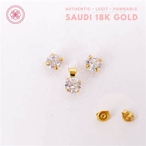 Cod Pawnable K Saudi Gold Russian Synthetic Diamond Pendant And