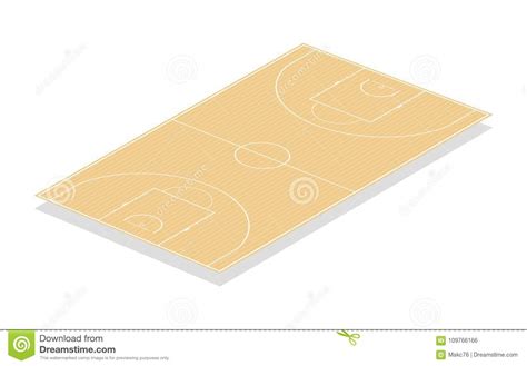 Campo Do Basquetebol Do Vetor Isolado No Fundo Branco Ilustra O Do