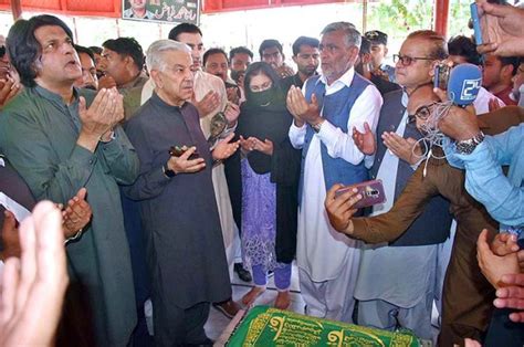 Defence Minister Khawaja Muhammad Asif Offering Dua During Rally Of The