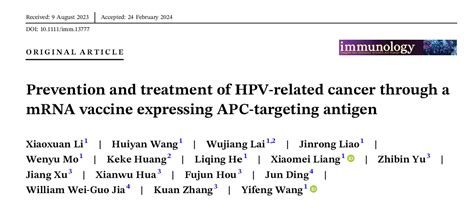 Virogin Announces Its Publication Of HPV MRNA Cancer Vaccine Expressing