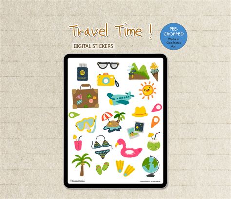 Travel Stickers Vacation Stickers Digital Stickers Etsy