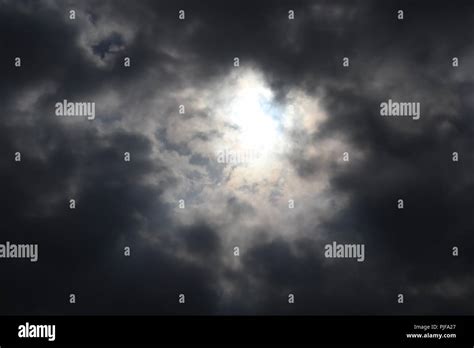 Eerie Sky With A Light In The Middle Stock Photo Alamy