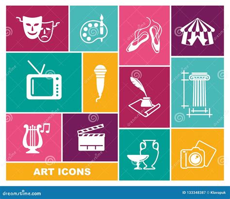 Culture And Art Vector Icons In Flat Style Stock Vector Illustration