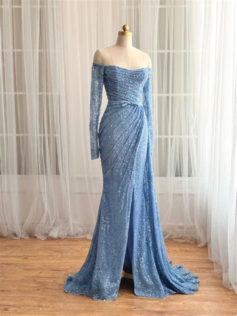 Icy Periwinkle Mermaid Gown | Teuta Matoshi