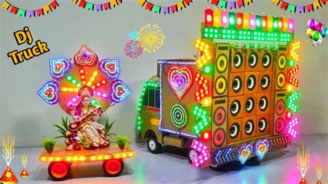 Durga Pooja Navratri Dj Mini Truck Dj Light Big Dj Truck Loading