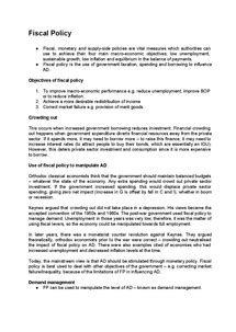 Fiscal Policy A Economics Document In A Level And Ib Economics