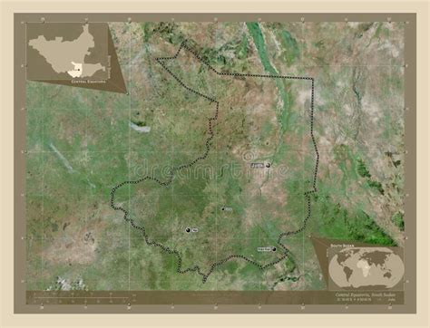 équatoria Central Soudan Sud Satellite Poi étiqueté Illustration