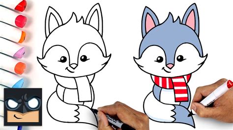 How To Draw A Cute Arctic Fox Easy - Design Talk