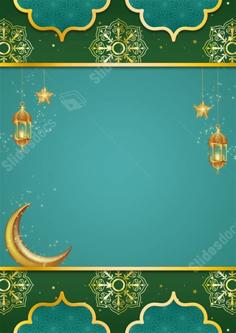 Ramadan Border With Green Islamic Lantern Moon And Star Page Border