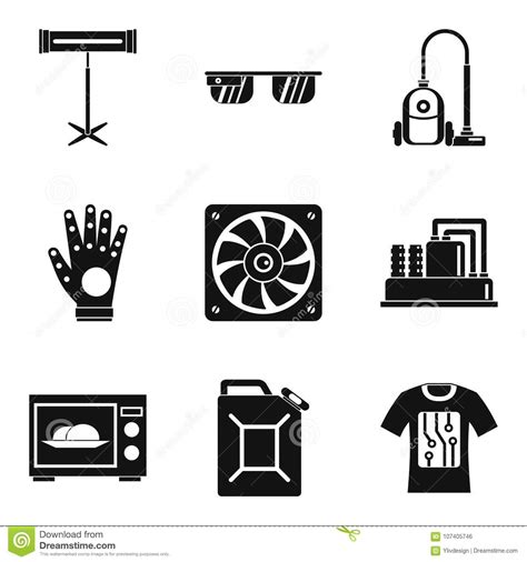 Electrical Engineering Icons Set Simple Style Stock Vector