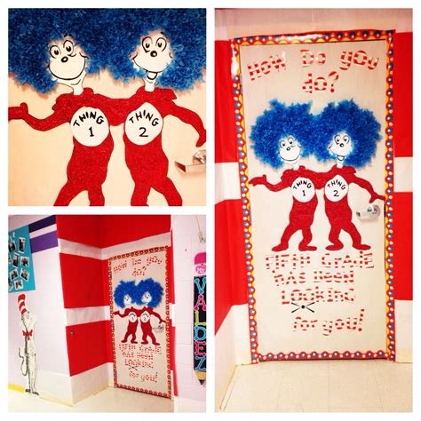 Dr Seuss Classroom Door With Thing 1 And Thing 2 My Classroom