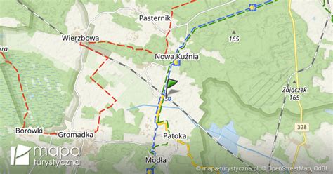 Modła stacja kolejowa mapa szlaków turystycznych mapa turystyczna pl