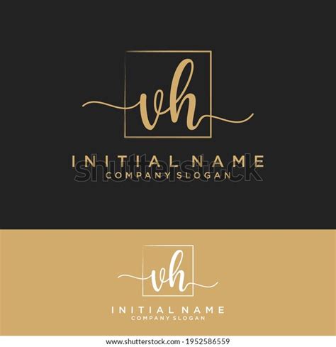 Vh Initial Letters Handwriting Signature Logo Stock Vector Royalty