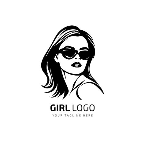 Premium Vector Girl Logo Symbol Design With Beautiful Woman Portrait