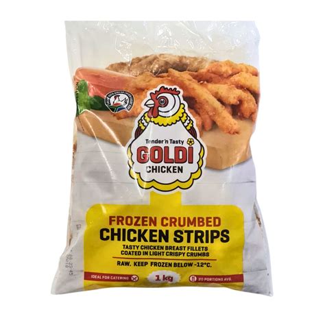 Goldi Frozen Crumbed Chicken Strips 1kg - Superb Hyper