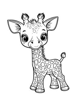 GIRAFFE Coloring Pages for Kids: Cute Fun Printable Pages for Boys and ...