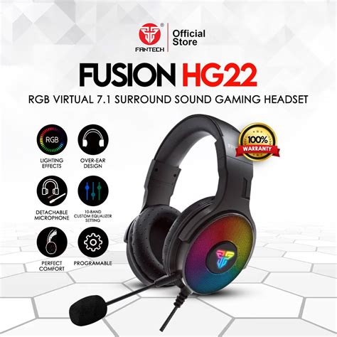 Fantech Hg Fusion Virtual Surround Gaming Headphones Detachable