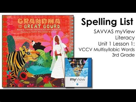 Savvas Myview Literacy Spelling Unit Lesson Rd Grade Youtube