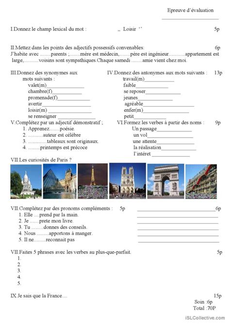 évaluation Français Fle Fiches Pedagogiques Pdf And Doc