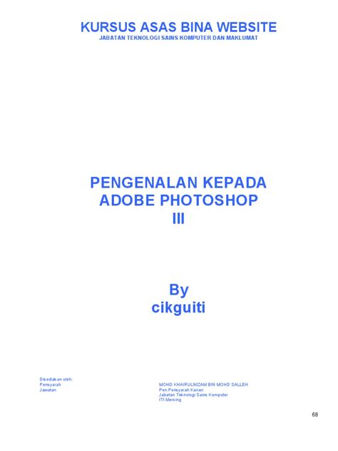 PDF Pengenalan Kepada Adobe Photoshop III DOKUMEN TIPS