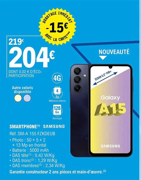 Promo Smartphone Samsung Sm A Fzkdeub Chez E Leclerc Icatalogue Fr