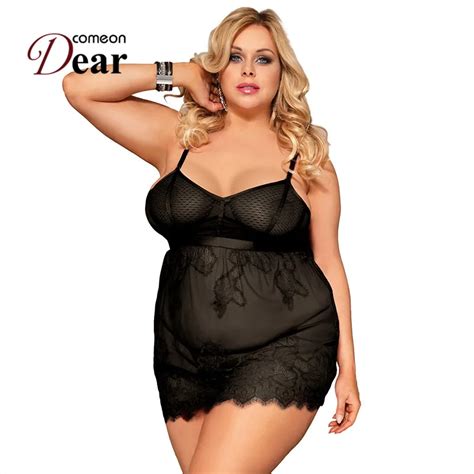 Plus Size Women Sexy Lingerie Lace Babydoll Nightdress Erotic Lingerie