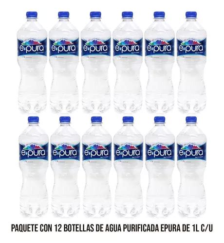 Agua Purificada Epura Paquete De 12pz De 1l C U