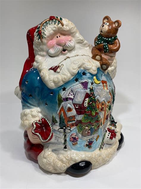 LARGE Blue Sky Clayworks The Spirit Of Christmas Santa Tea Etsy