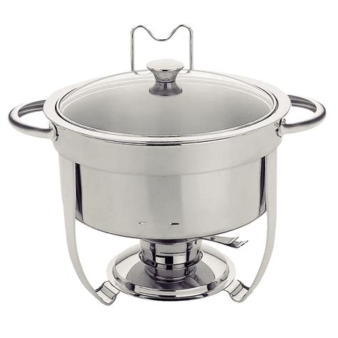 Tramontina Round Stainless Steel Chafing Dish With Lid Holder And