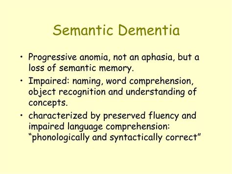 PPT - PPA and Semantic Dementia PowerPoint Presentation, free download - ID:176168