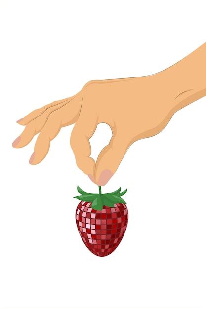 Ilustración vectorial de jugosas fresas maduras en la mano ilustración