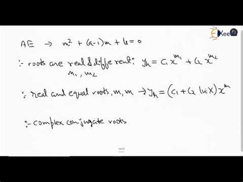 Solving Euler Cauchy Equations In Engineering Mathematics GATE Video