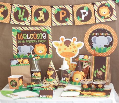 Jungle Safari Birthday Party Decorations Printable Jungle Animals