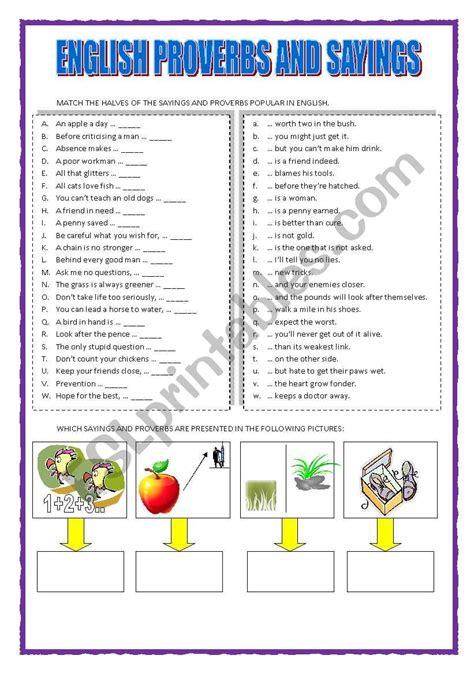 SAYING, PROVERBS, IDIOMS - ESL worksheet by Keyeyti