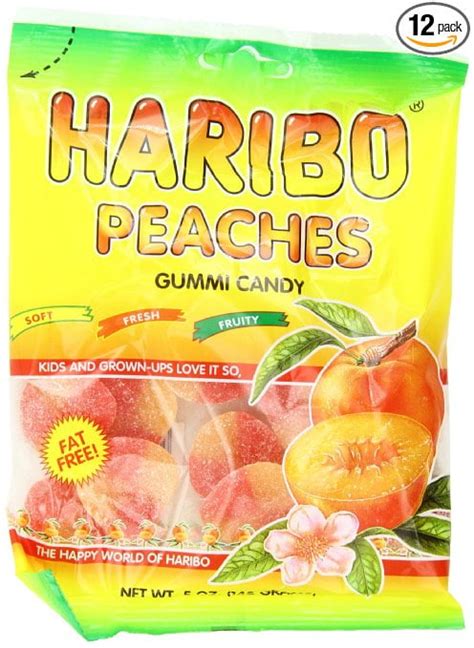 Haribo Peaches Gummi Candy 5 Oz 12 Ct