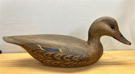 Blue Line Antiques Port Leyden New York Hen Mallard Decoy