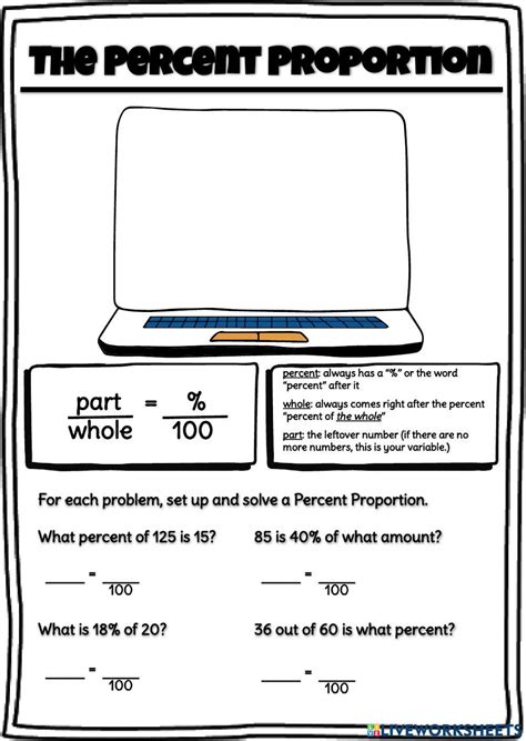 Percent Proportion Pack Rp Bright In The Middle Worksheets Library