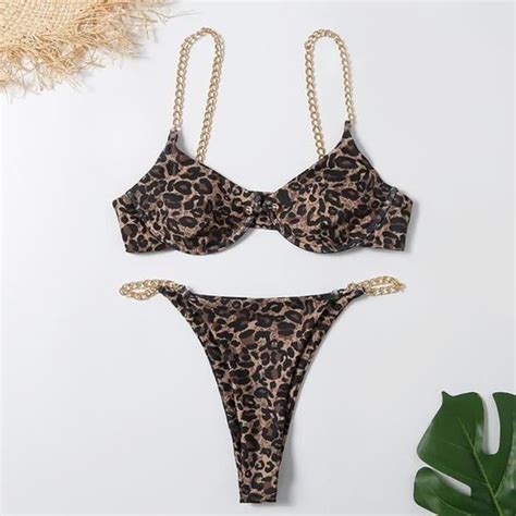 Bikini Maillot de bain deux pièces sexy pour femmes Brun Cdiscount