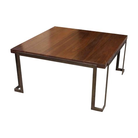 Modern Metal and Wood Coffee Table – Mortise & Tenon