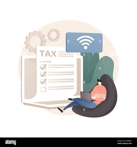 Tax Filing Online Service Abstract Concept Vector Illustration Stock