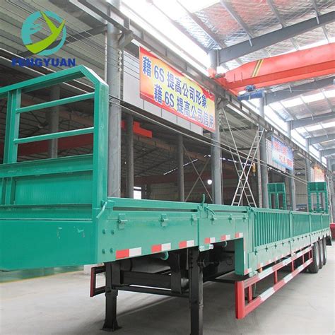 Fengyuan 40FT 3 Axles Lowbed Flatbed Semi Trailer China Semi Trailer