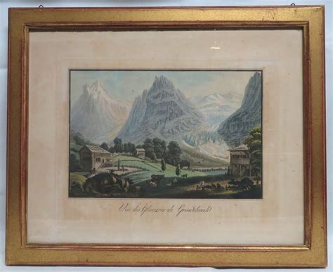 Stich Farbaquatinta Glacier Grindelwald Jakob Samuel Weibel Kaufen