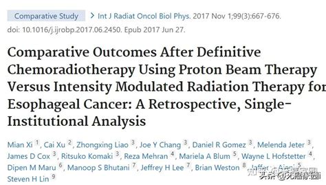 无进展生存期翻倍！保证心脏、肺部免受辐射困扰！食管癌患者选择质子治疗优势尽显！ 知乎
