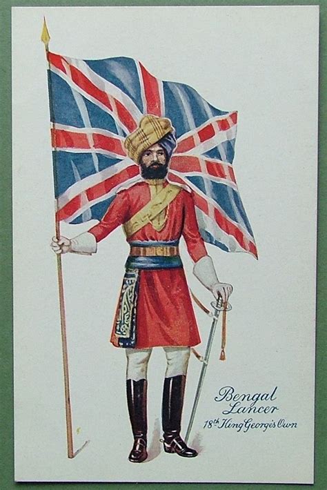 Postcard Bengal Lancer Union Jack Th King George S Own In