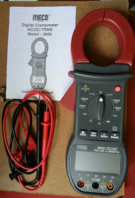 0 600V Digital Clamp Meter TRUE RMS AC DC Model Name Number MECO 3600