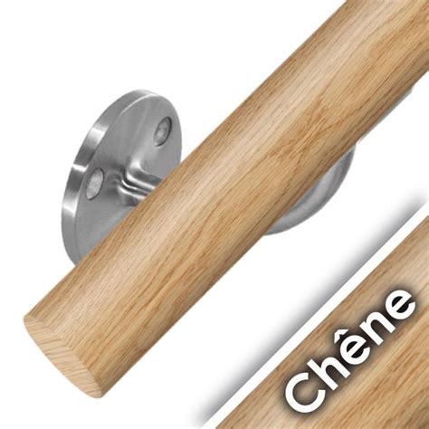 Kit main courante bois chêne brut pour vos rampes d escalier intérieur