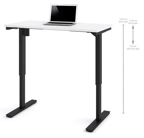 48" White Electric Height Adjustable Table from Bestar (65857-17) | Coleman Furniture