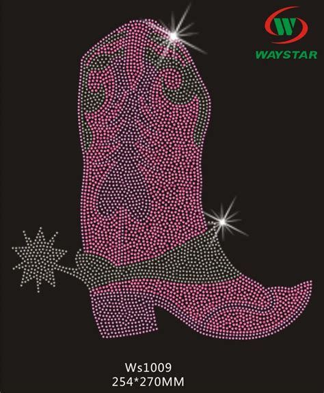 Wholesale Rhinestone Transfers Iron On Hot Fix Boots Design Ws In